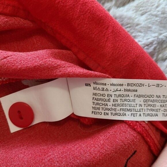 Zara Cropped Button Down - Red/White Floral - Picture 6 of 6